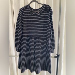 Navy Blue dress with button accent on back